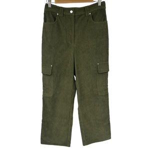 Helmut Lang Corduroy Cargo Pant in Seaweed Green 4 / Small New with Tags